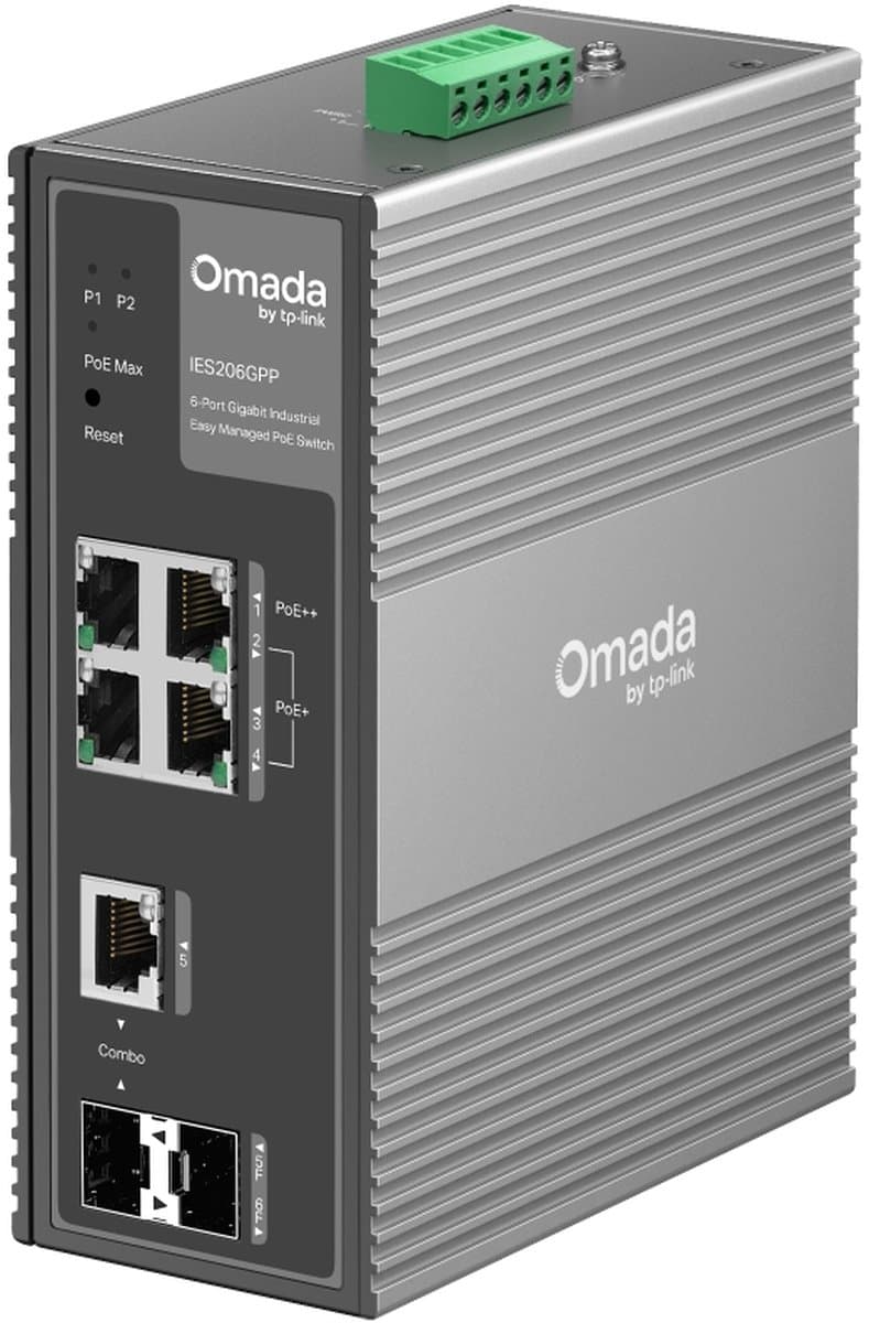 TP-Link IES206GPP Omada 6portový Gigabitový průmyslový easy PoE switch