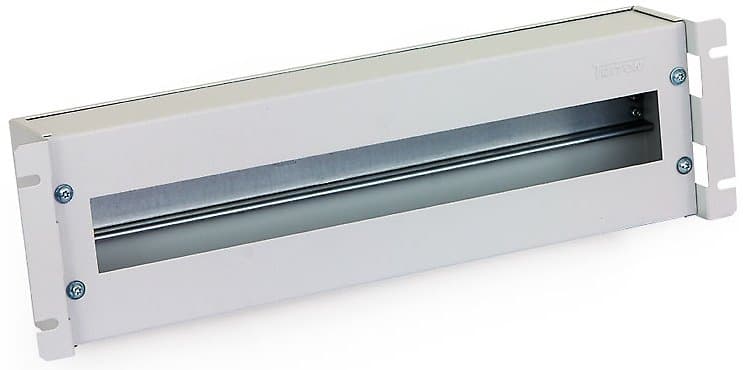 TRITON 19" jističová DIN lišta s krytem zapuštěná, 3U, šedá