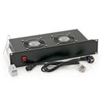 TRITON 19" ventilační jednotka, 2 ventilátory - 220V / 30W, termostat, černá