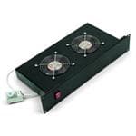 TRITON 19" ventilační jednotka, 2 ventilátory-230V/70W, termostat, černá