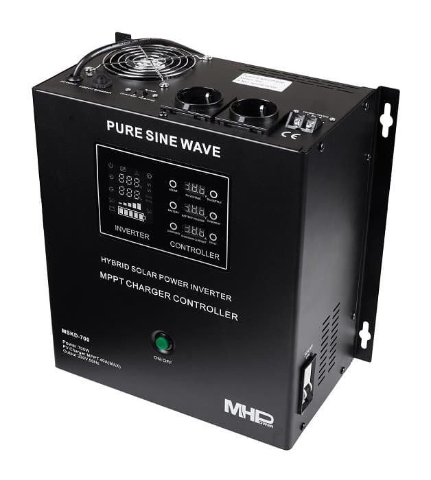 Záložní zdroj MHPower MSKD-700-12, UPS, 700W, čistý sinus, 12V, solární regulátor MPPT